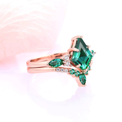 Skye Kite™  Kite Emerald Ring Set- 14K Rose Gold Vermeil