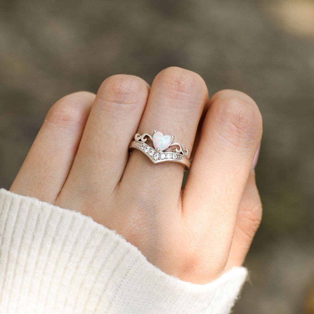 Anillo de ópalo de corazón de plata Self Love