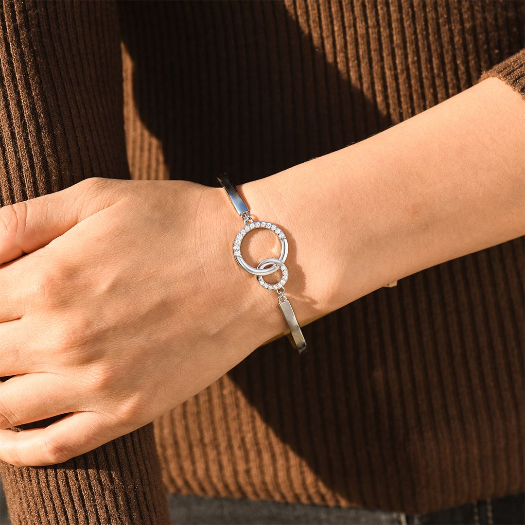 Pulsera circular madre e hija unidas para siempre