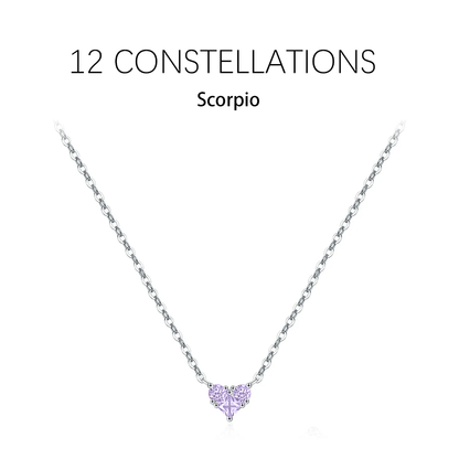 Zodiac Heart 925 Silver Necklace