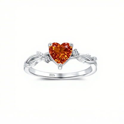 S925 Sterling Silver Zodiac Heart Ring