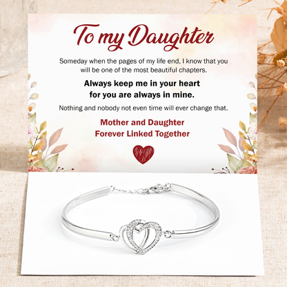 Mother & Daughter Forever Linked Together Double Heart Bracelet