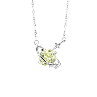 Zodiac Birthstone S925 Silver Necklace