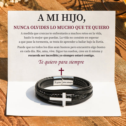 Pulsera con Cruz A mi hijo, te querré siempre