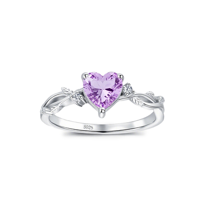 S925 Sterling Silver Zodiac Heart Ring