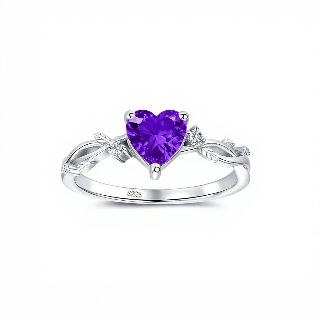 S925 Sterling Silver Zodiac Heart Ring