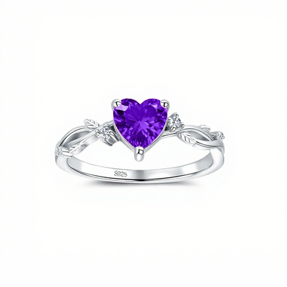 S925 Sterling Silver Zodiac Heart Ring
