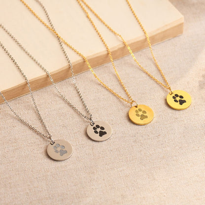 Paw Prints on My Heart Personalized Necklace