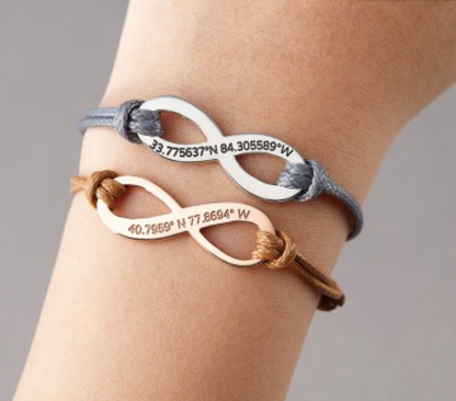 Koordinaten-Lederarmband|Valentinstagsgeschenk für Sie und Ihn 