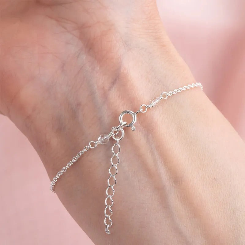 POR AMOR - TE AMO HASTA EL INFINITO Y MÁS ALLÁ PULSERA DE PIEDRA DE NACIMIENTO PERSONALIZADA DE DOBLE CORAZÓN 