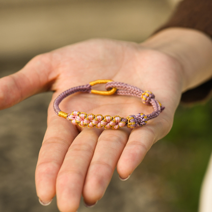 Para mi nieta “Un vínculo que nunca se puede deshacer” Pulsera con nudo de flor