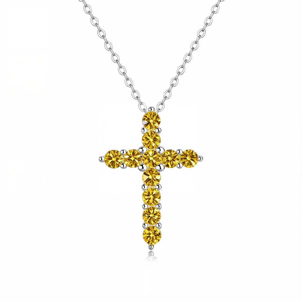 Shining Zodiac Silver Cross Pendant