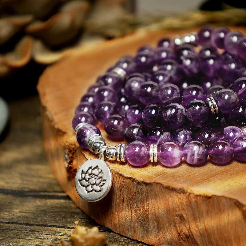 Natural Amethyst Purification Mala Bracelet