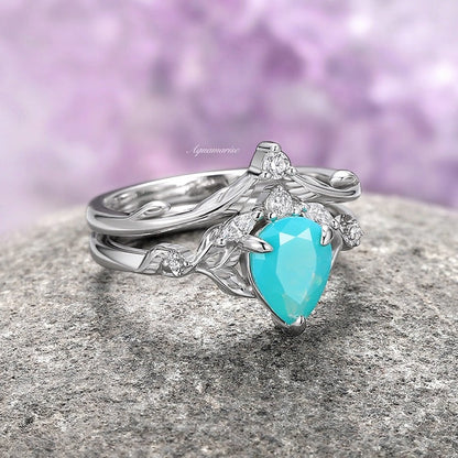 Turquoise Opalescent Blue Sapphire Ring- 925 Sterling Silver