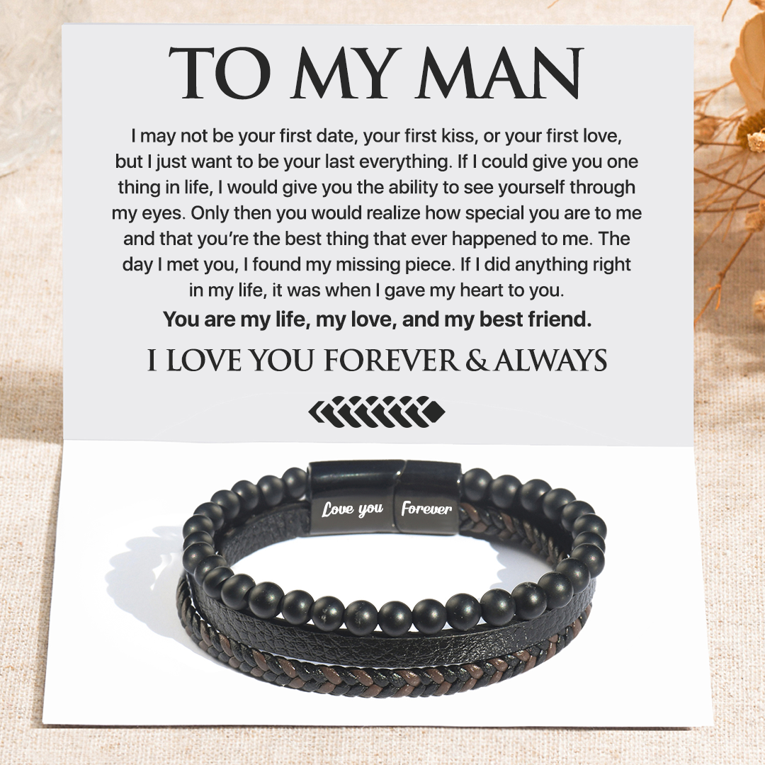 To My Man, Love You Forever Pulsera de piedra volcánica