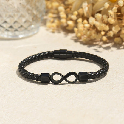 "Mother and Son Forever Linked Together" Infinity Braided Bracelet