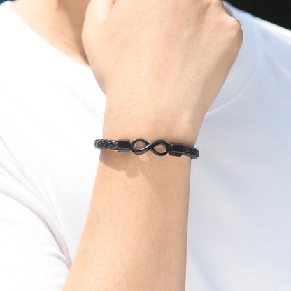 "Mother and Son Forever Linked Together" Infinity Braided Bracelet