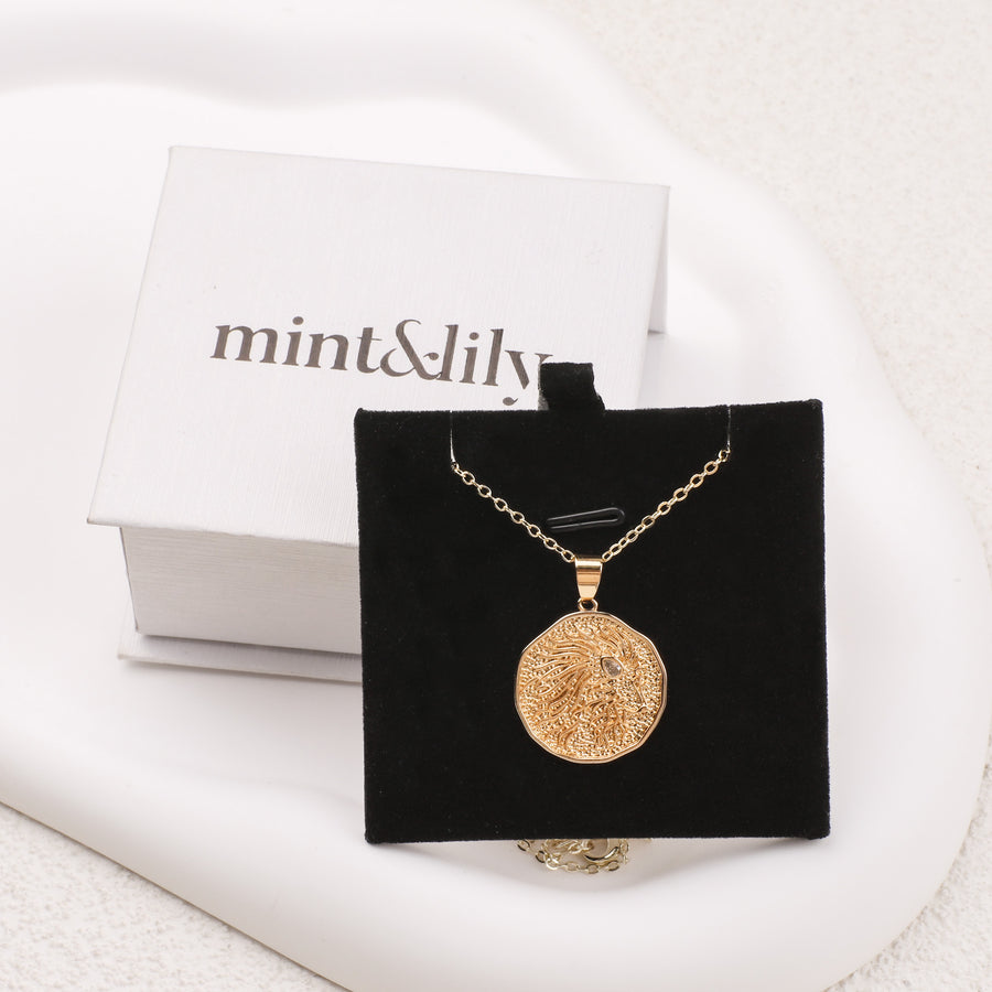 Collar con colgante de moneda con signo astrológico: regalo de San Valentín o cumpleaños para ella 