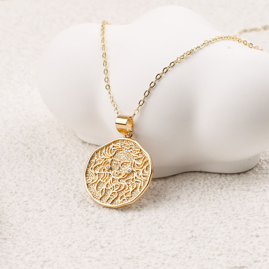 Collar con colgante de moneda con signo astrológico: regalo de San Valentín o cumpleaños para ella 