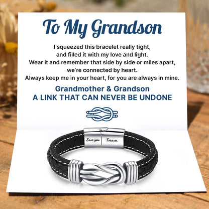 Grandmother & Grandson “A Link That Can Never Be Undone” Forever Linked Bracelet