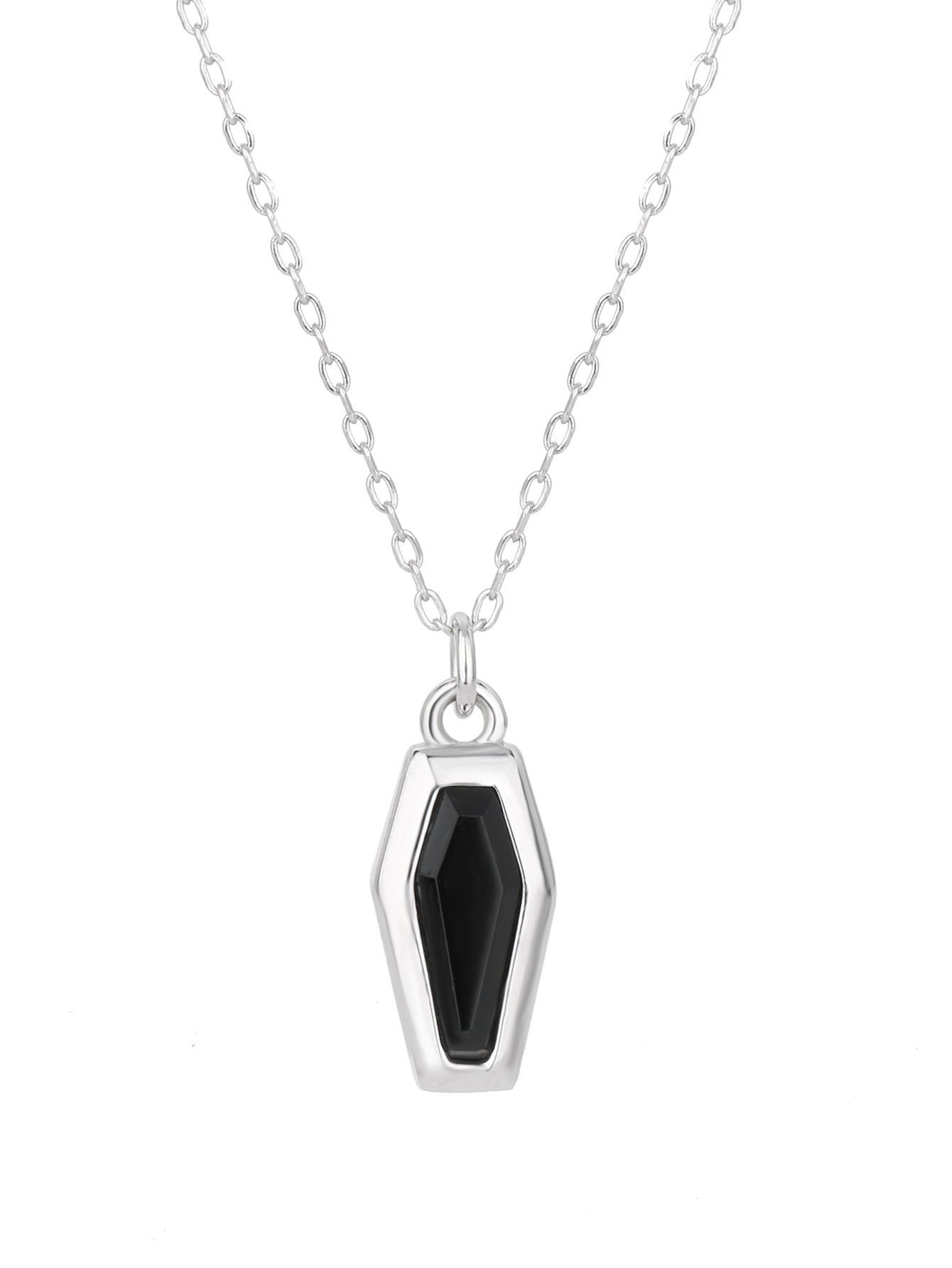 Black Onyx Coffin Memorial Necklace