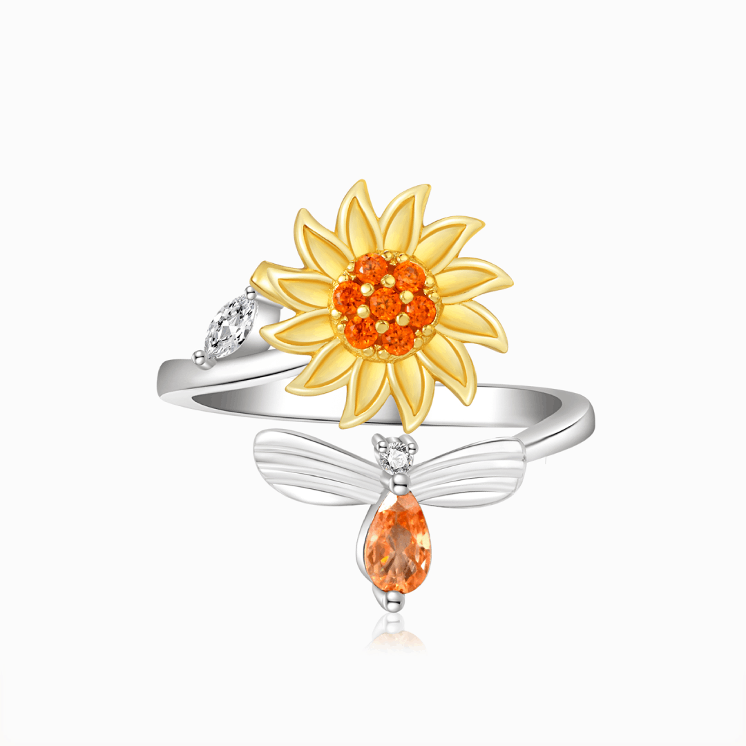 To My Daughter, Sunflower Fidget Necklace + Ring