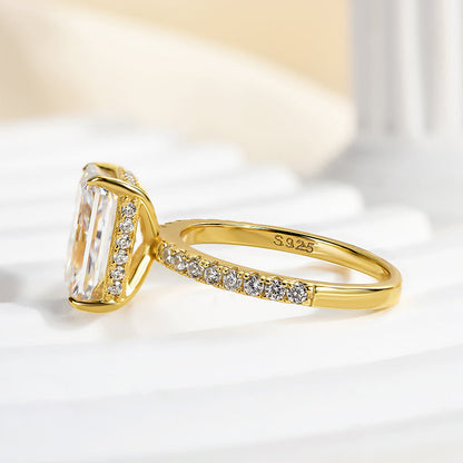 3.5Ct Elegant Radiant Cut Engagement Ring For Women In Sterling Silver