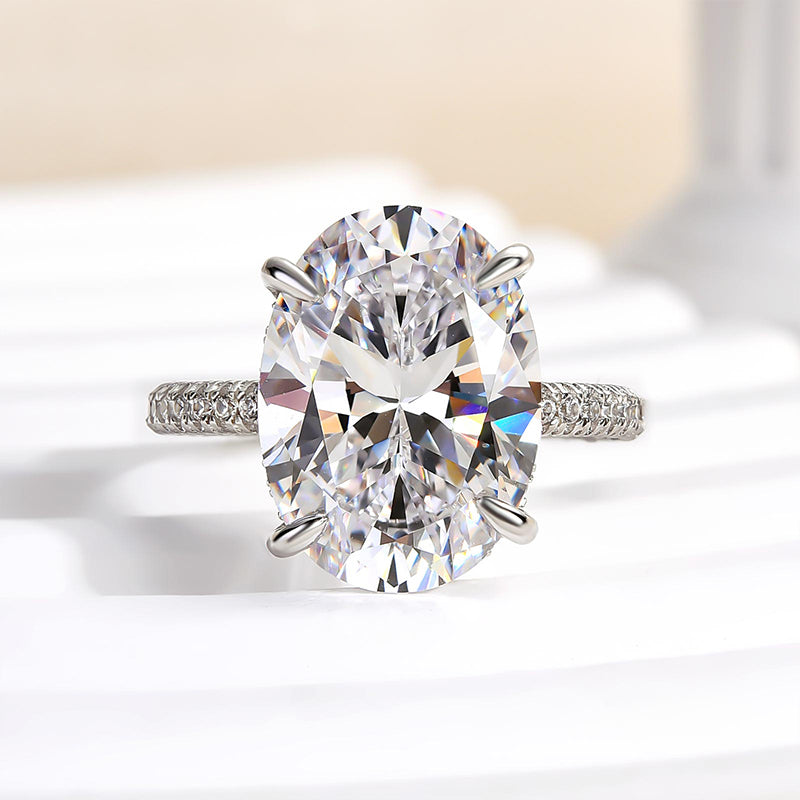 Exclusive Oval Cut Simulated Diamond Engagement Ring