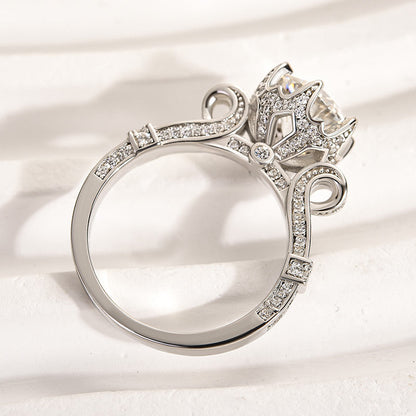 Moissanite 2.0 Carat Engagement Ring Promise Ring For Women