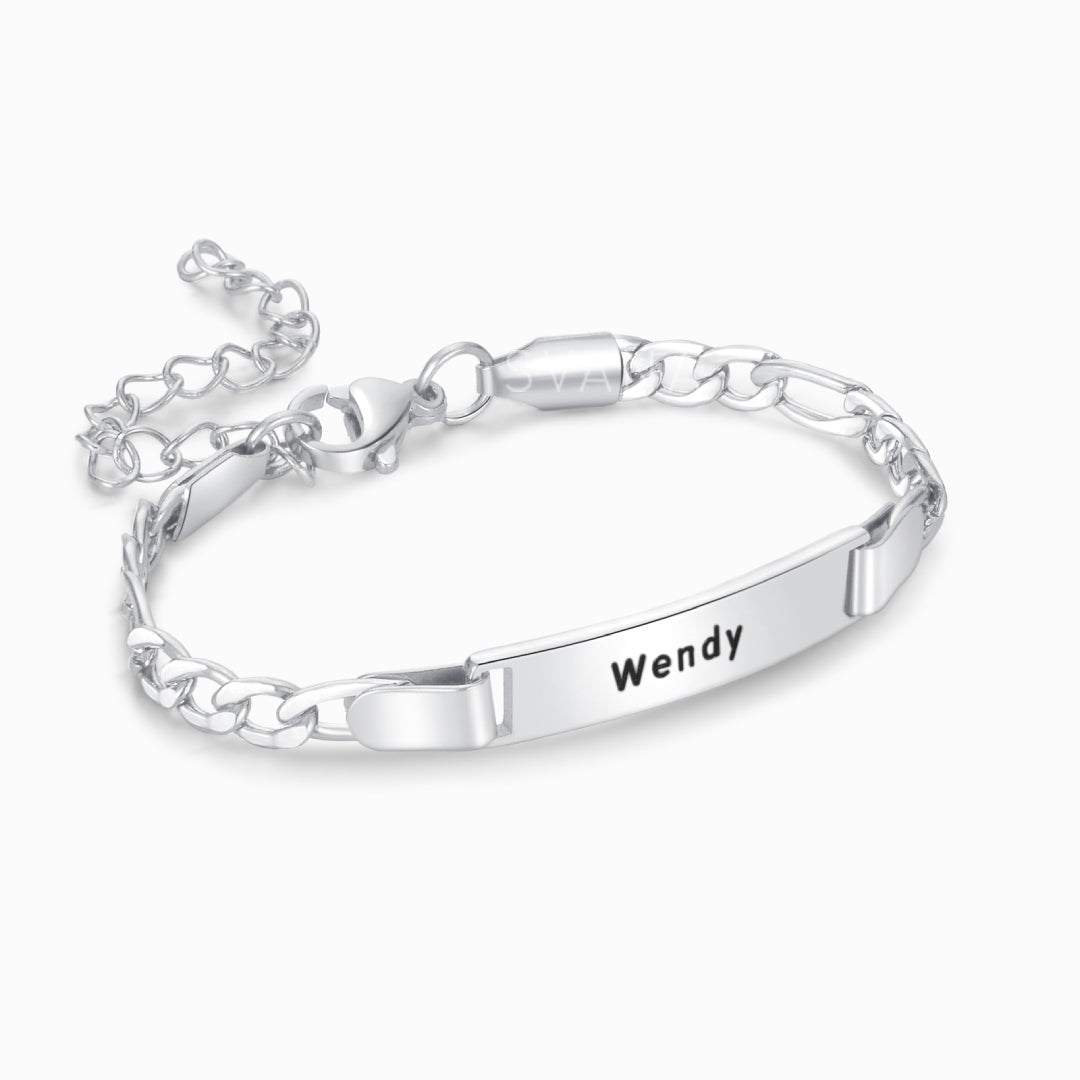 Para mi hija, siempre estaré contigo pulsera personalizada con nombre de bebé