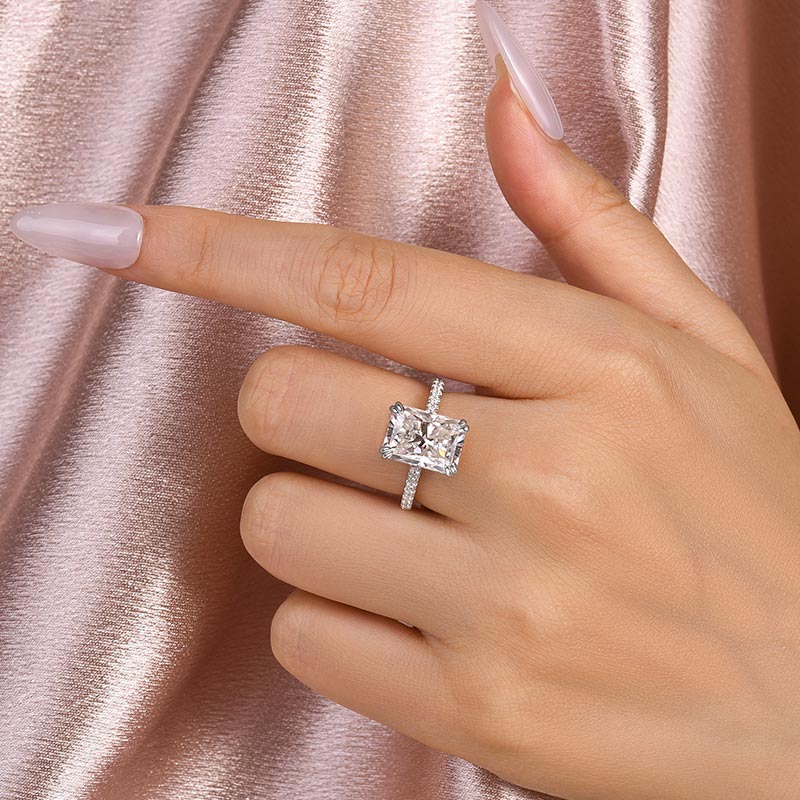 Elegant 4.5Ct Radiant Cut Engagement Ring Promise Ring For Her