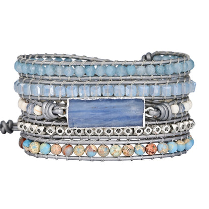 Healing Aura Blue Topaz Wrap Bracelet Free Shipping