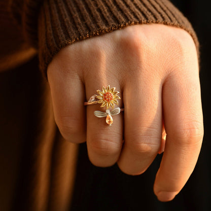 To My Daughter, Sunflower Fidget Necklace + Ring