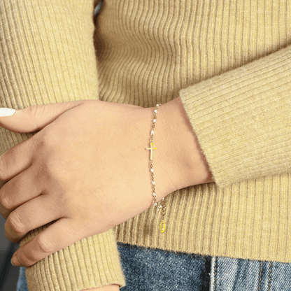 Para mi hija y nieta, reza a través de ella Pulsera cruzada + paquete de anillos