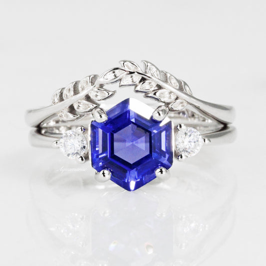 Leaf Tanzanite Ring Set- Sterling Silver