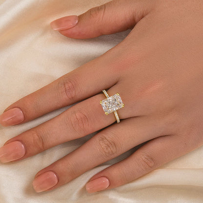 Elegant 4.5Ct Radiant Cut Engagement Ring Promise Ring For Her