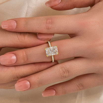 Elegant 4.5Ct Radiant Cut Engagement Ring Promise Ring For Her