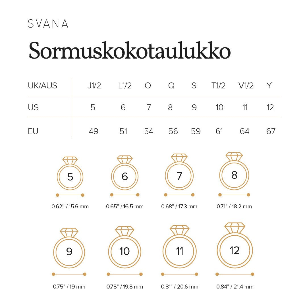 Valitsen Rauhani Musta Emali Sormus