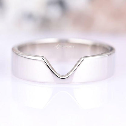 Chevron Wedding Band- 5MM 925 Sterling Silver