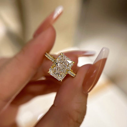3.5Ct Elegant Radiant Cut Engagement Ring For Women In Sterling Silver