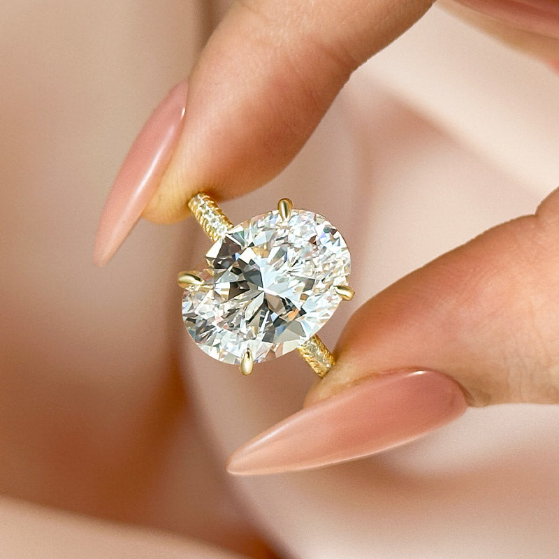 Exclusive Oval Cut Simulated Diamond Engagement Ring
