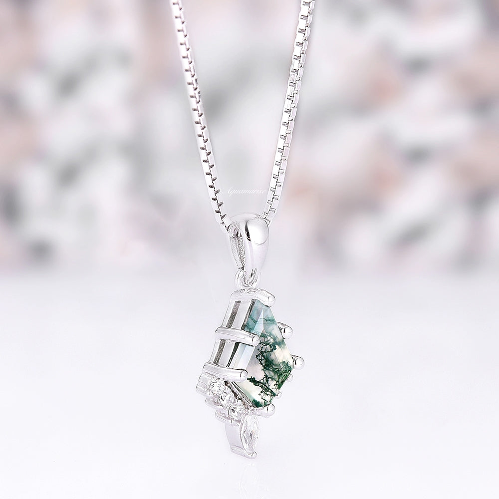 Skye Kite™  Kite Green Moss Agate Necklace- Sterling Silver