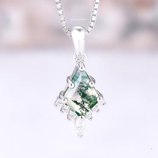 Skye Kite™  Kite Green Moss Agate Necklace- Sterling Silver