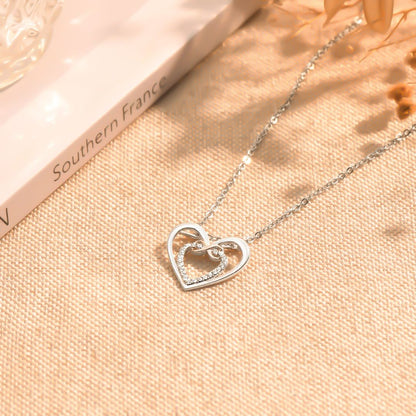 To My Granddaughter, Feel My Love Two Hearts Infinity Necklace