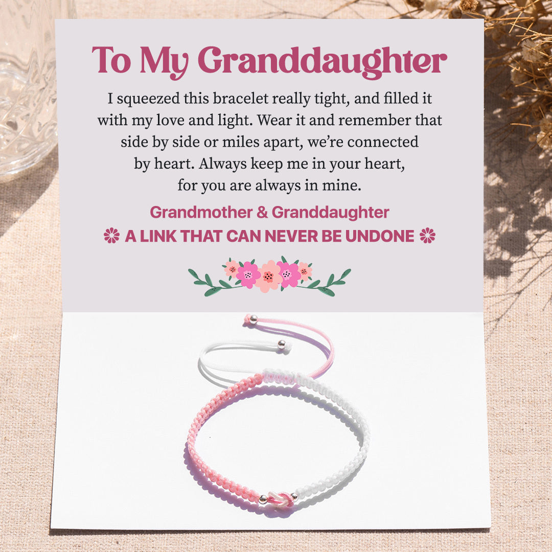 Grandmother and Granddaughter "A Link That Can Never Be Undone" Braided Bracelet