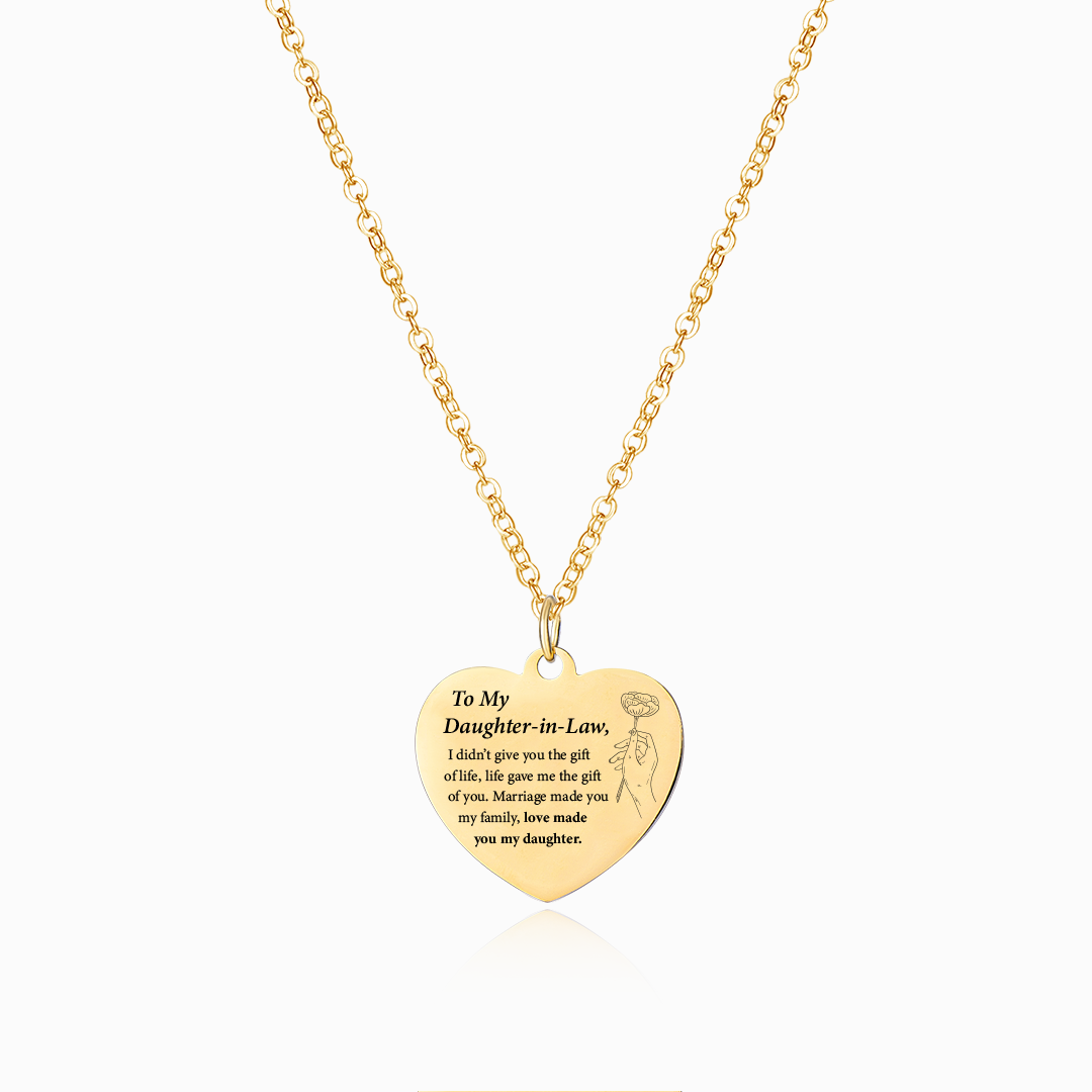 You Are My Daughter-in-Heart Engraved Heart Necklace