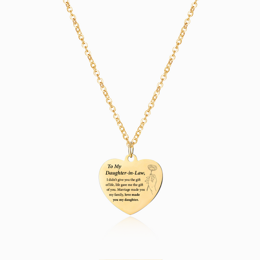 You Are My Daughter-in-Heart Engraved Heart Necklace