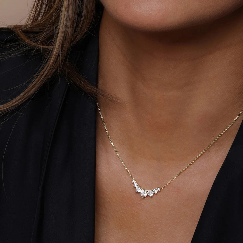 Elegant Cluster Heart S925 Necklace