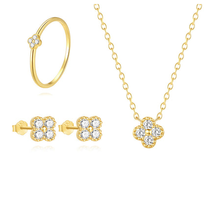 Petal Bloom Jewelry Set – Sterling Silver