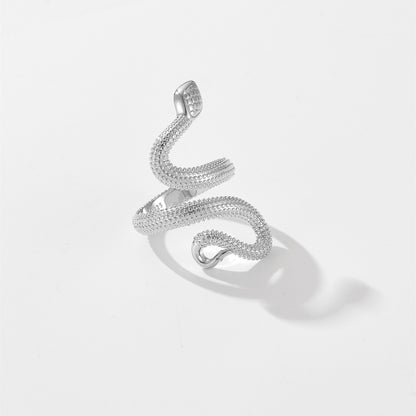 Vintage Snake Ring – Adjustable Silver
